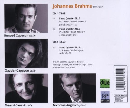 Brahms: Piano Quartets | Johannes Brahms, Gautier Capucon, Gerard Causse, Nicholas Angelich, Renaud Capucon