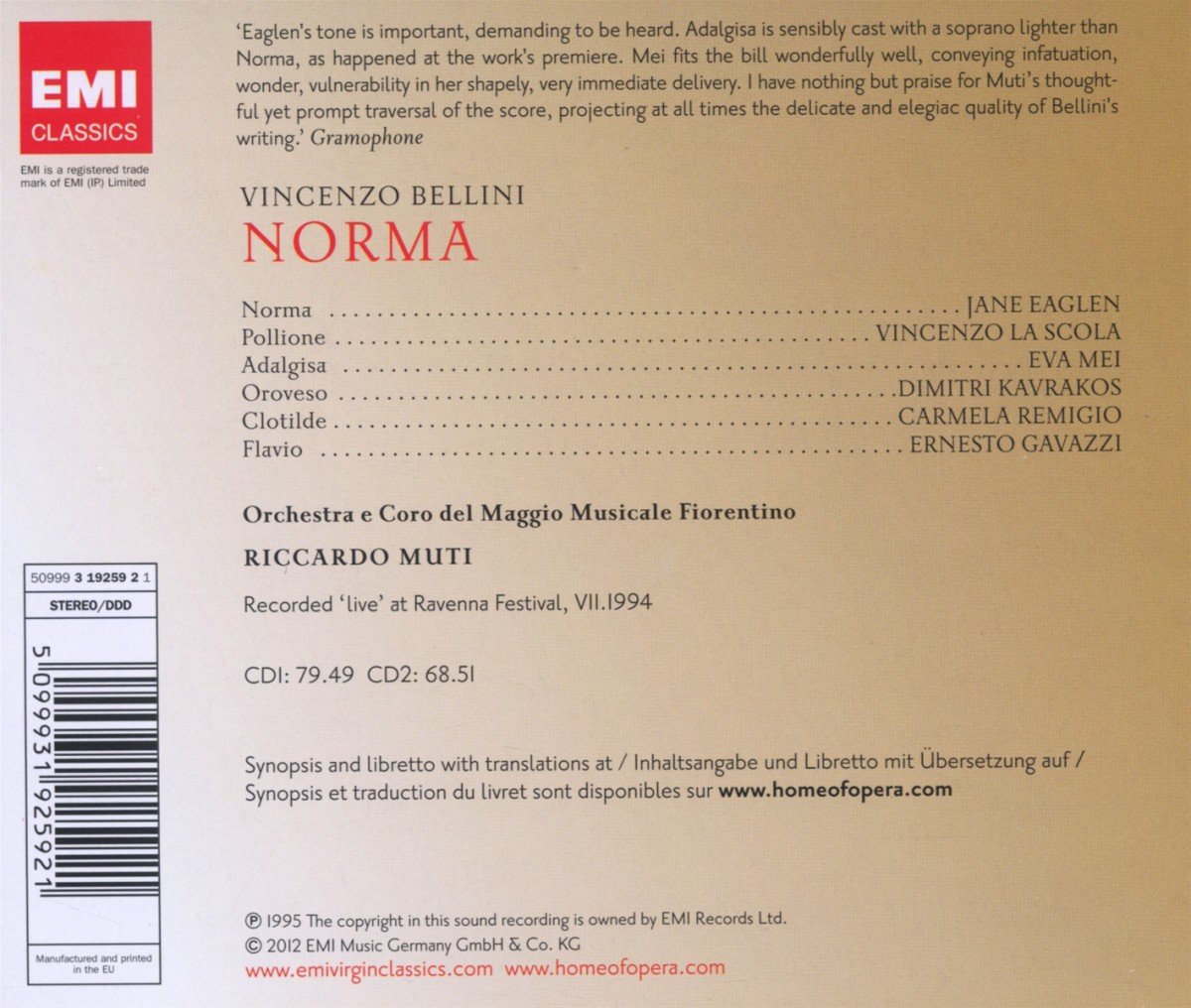 Bellini: Norma | Vincenzo Bellini, Riccardo Muti, Orchestra del Maggio Musicale Fiorentino