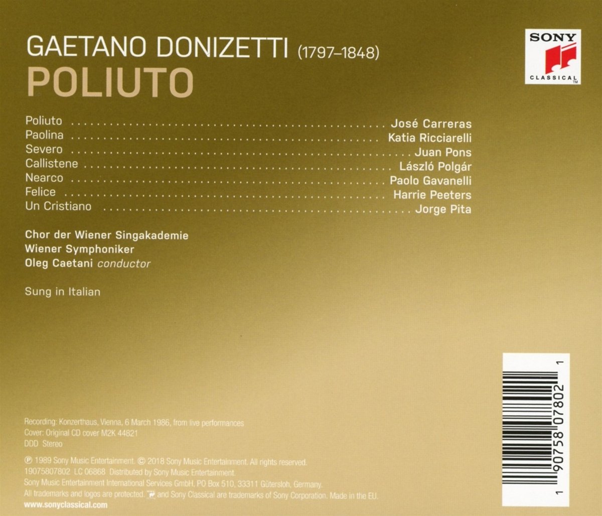 Donizetti: Poliuto | Gaetano Donizetti, Jose Carreras, Oleg Caetani
