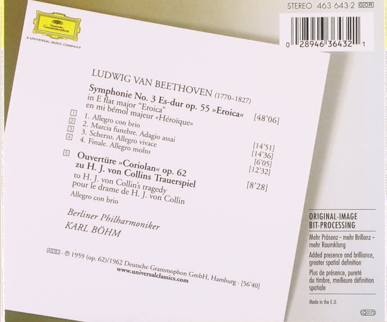 Beethoven: Symphony No. 3 Eroica; Overture Coriolan | Karl Bohm, Berliner Philharmoniker image1