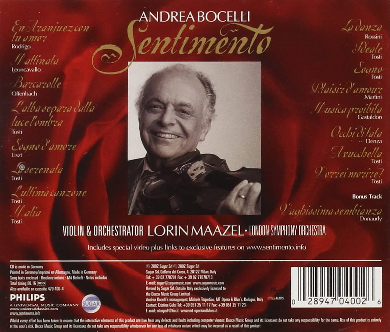 Sentimento | Andrea Bocelli, Lorin Maazel, London Symphony Orchestra