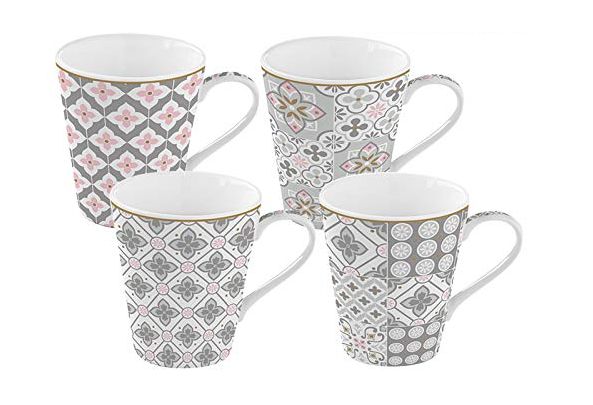 Set 4 cani - Grey Pattern Coffee