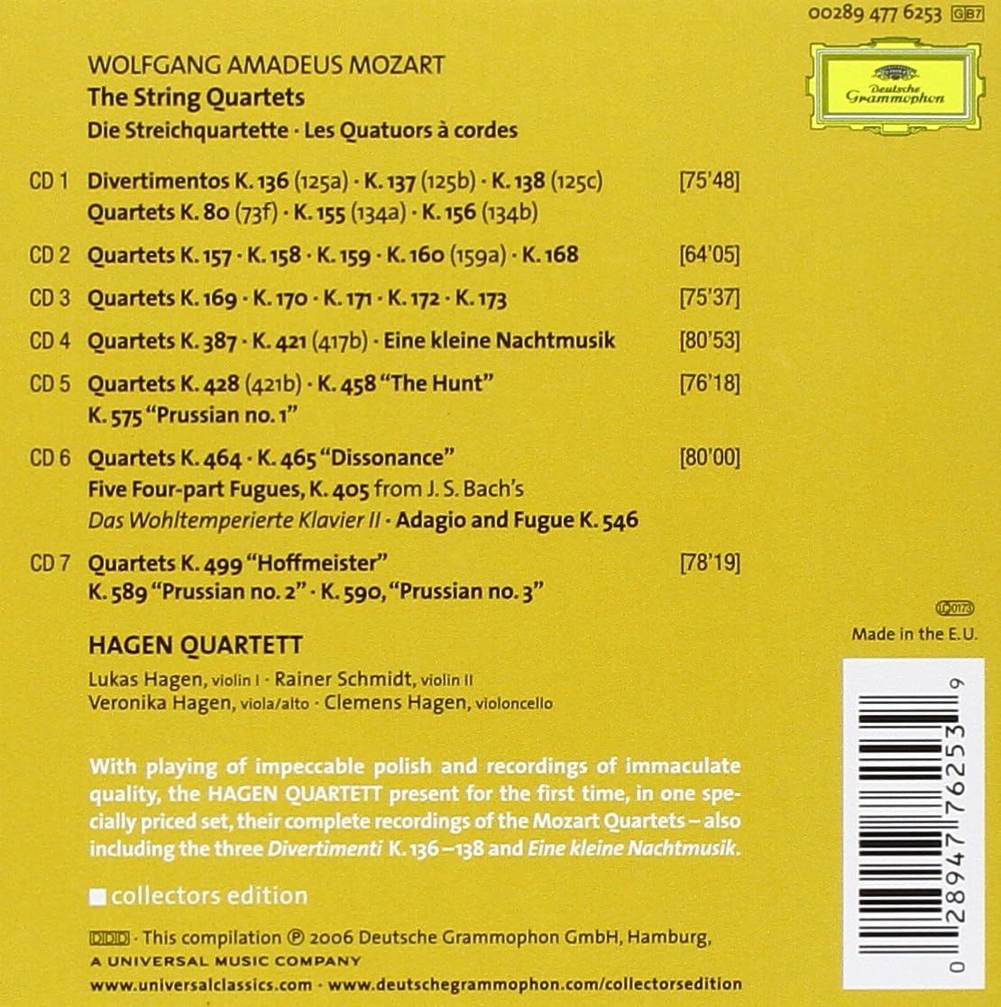Mozart: The String Quartets (Box Set) | Hagen Quartett