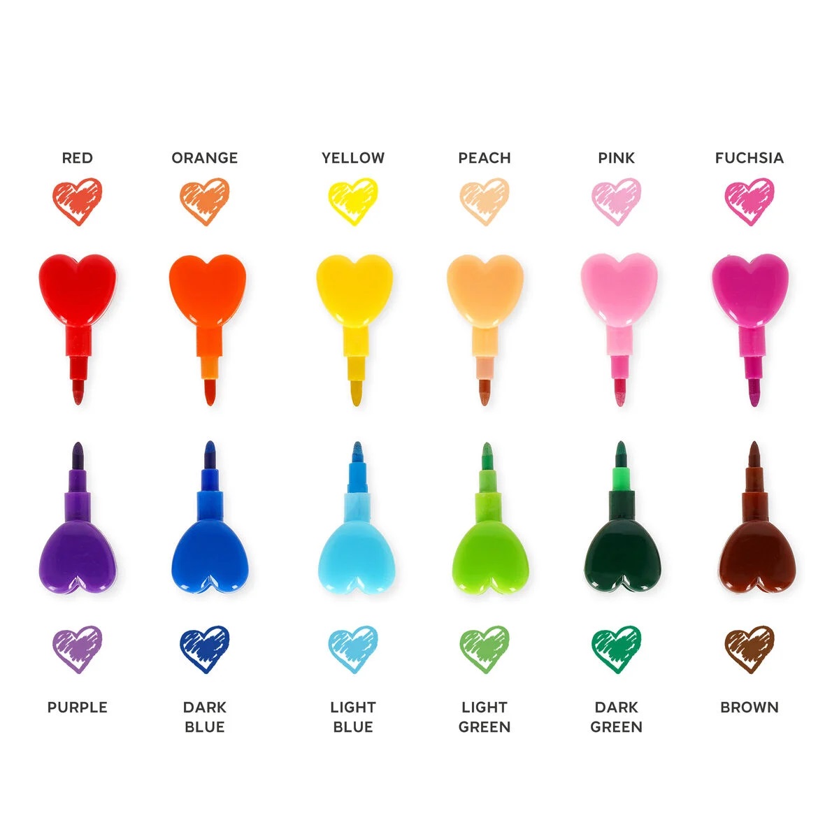 Set 12 carioci colorate - Dream in colour - Heart | Legami