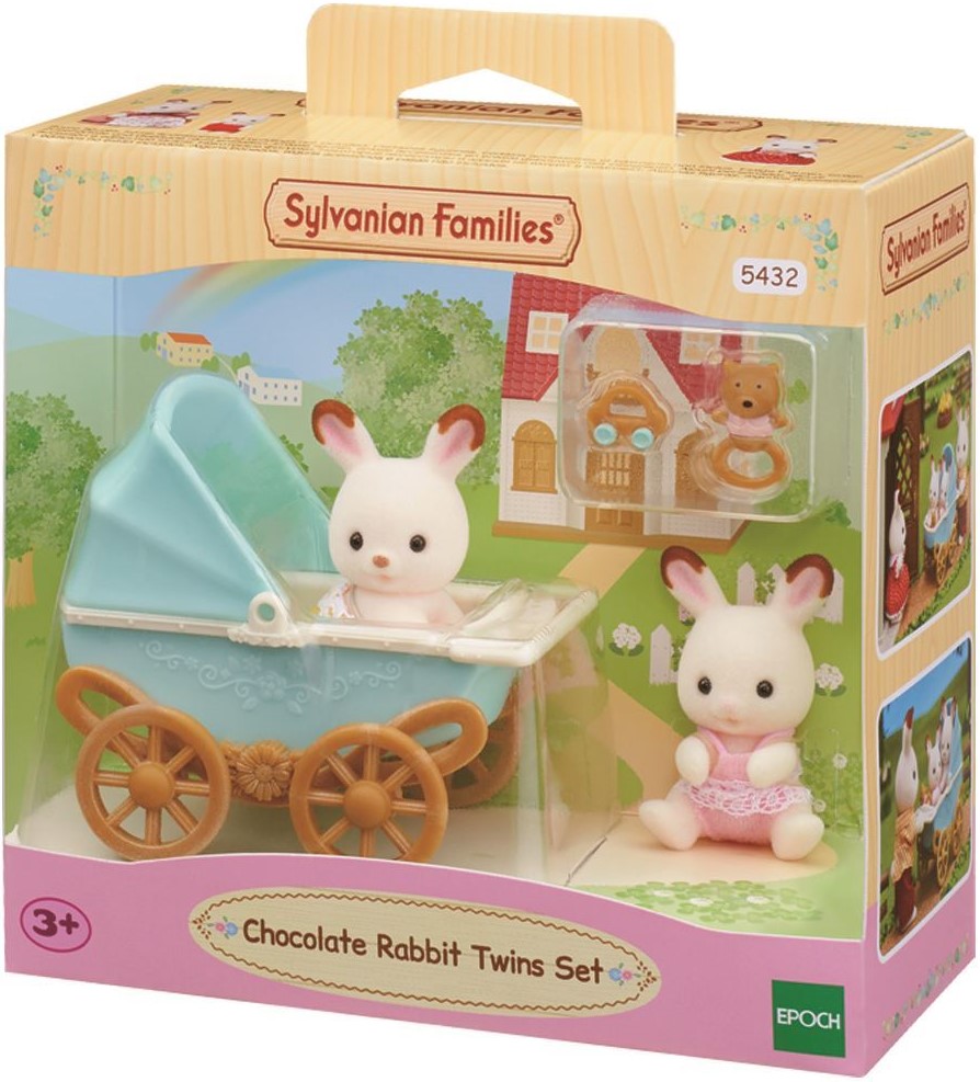 Set 2 figurine - Sylvanian Families - Iepurasi gemeni cu carucior | Epoch - 2 | YEO