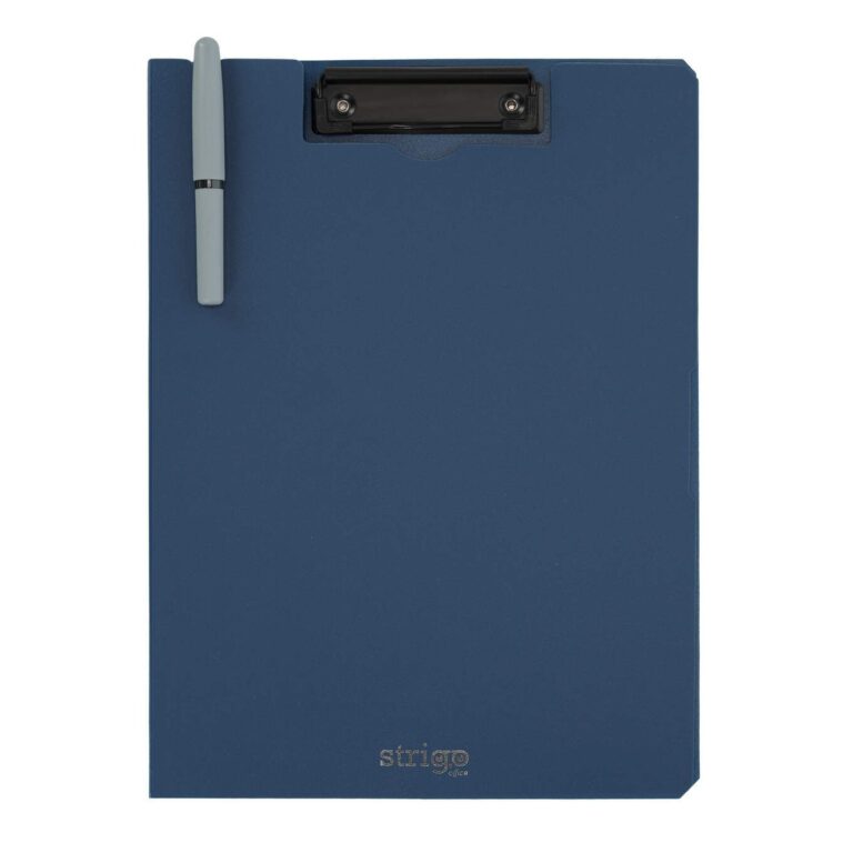 Clipboard Strigo A4, cu suport pentru stilou - Albastru marin | Strigo - 1 | YEO