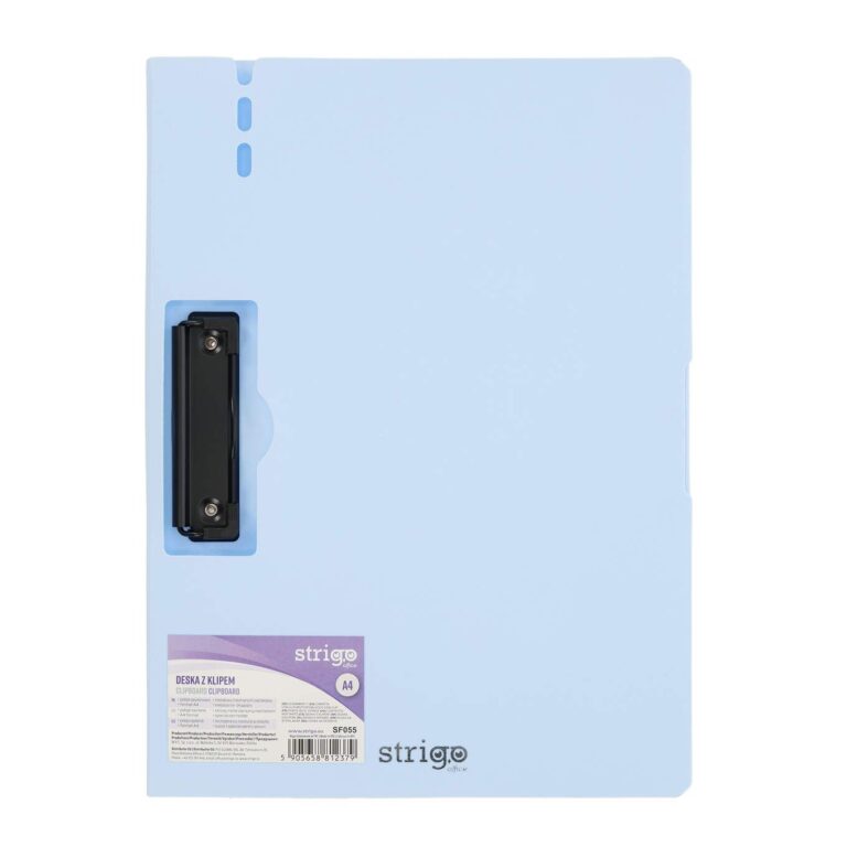 Clipboard Strigo A4, cu suport pentru pix - Albastru deschis | Strigo