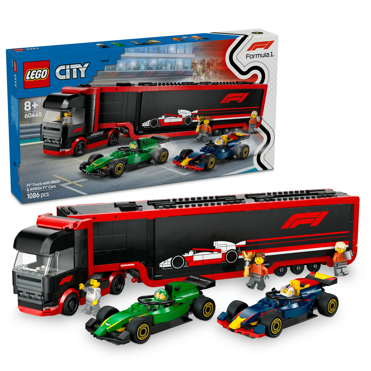 LEGO City - Camion F1 cu masinile F1 RB20 si AMR24 (60445) | LEGO - imagine 5