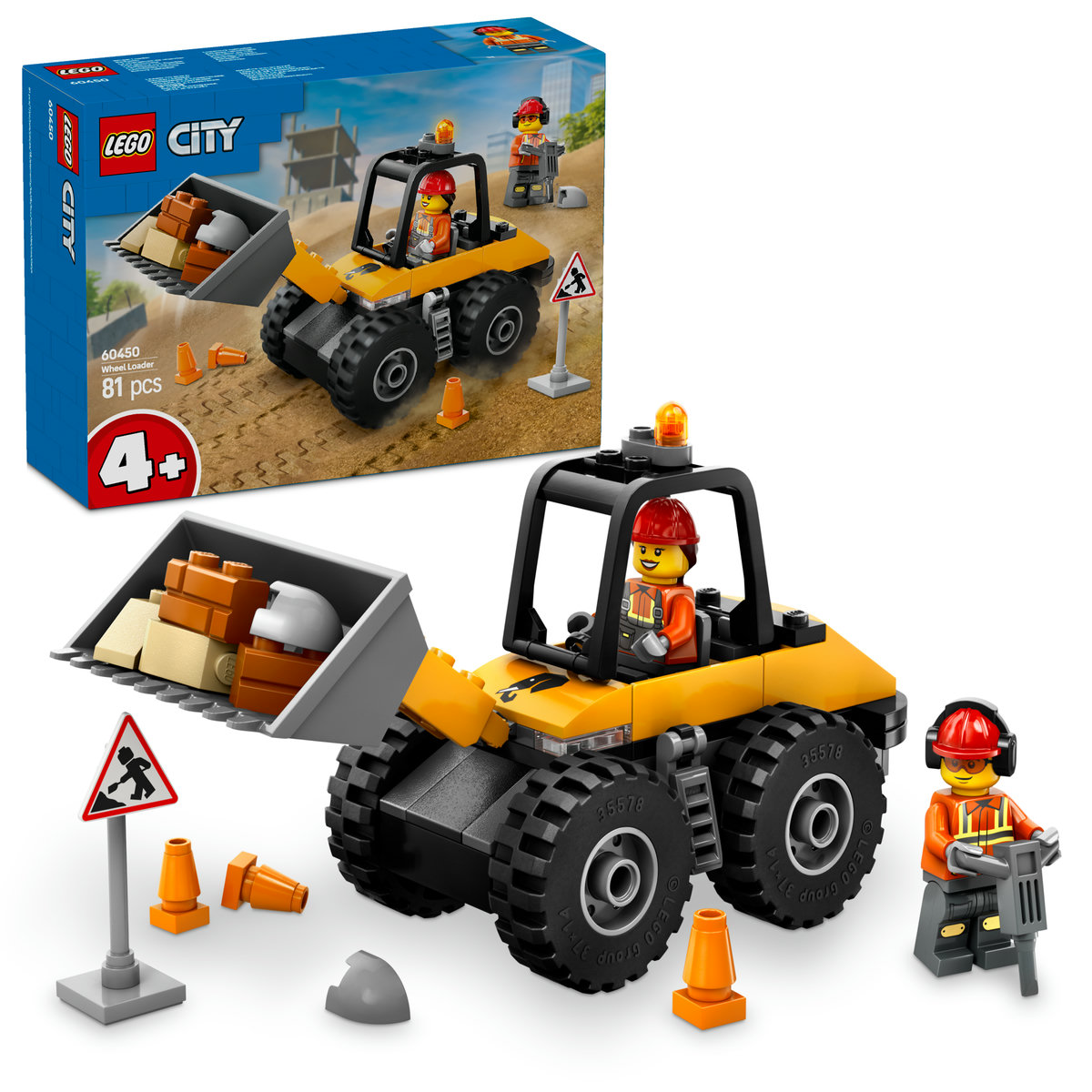 LEGO City - Incarcator pe roti galben pentru constructii (60450) | LEGO - 3 | YEO