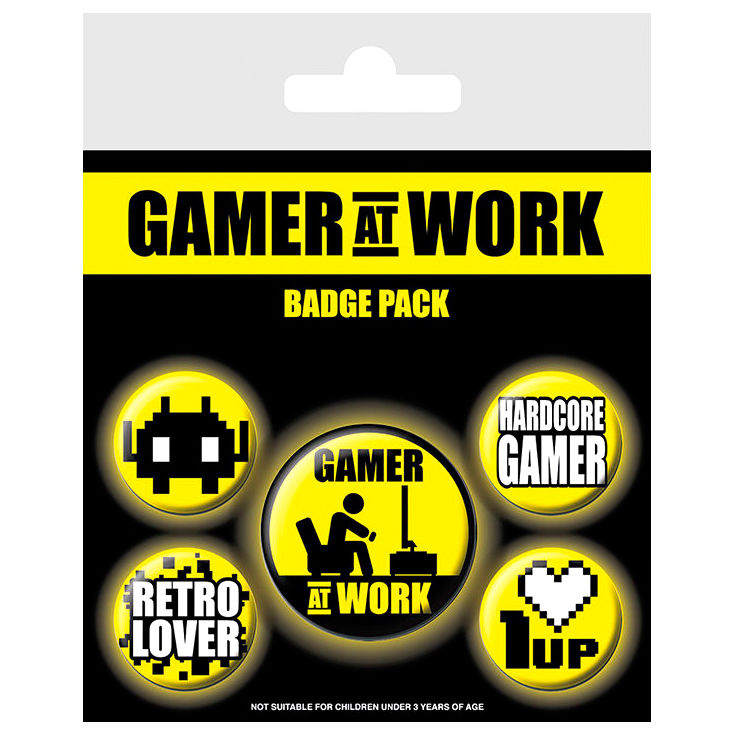  Set insigne - Gamer at Work | Pyramid International 