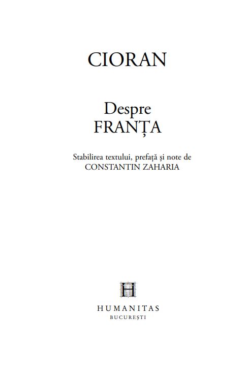 Despre Franta | Emil Cioran