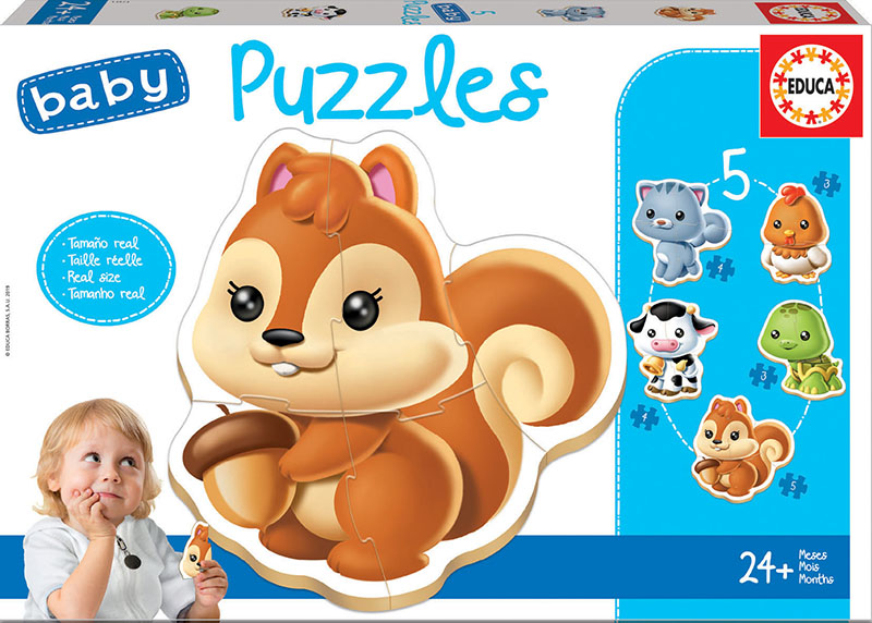 Puzzle 19 piese - Baby animals | Educa - 0
