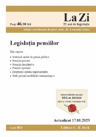 Legislatia pensiilor - Actualizat la 17.01.2025 | Luminita Dima