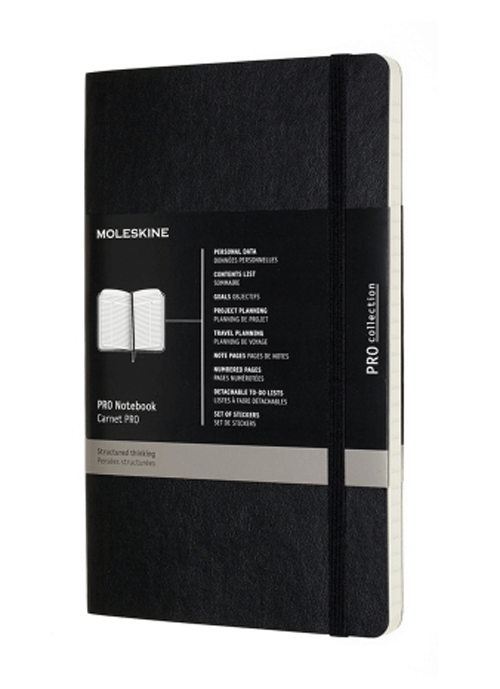 Carnet - Moleskine - Pro Notebook - Hard Cover, Ruled - Black | Moleskine