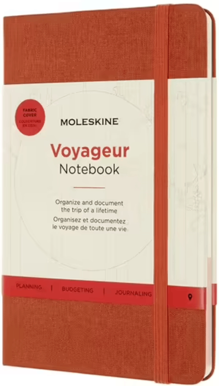 Carnet - Moleskine Voyageur - Fabric Hard Cover, Medium - Hibiscus Orange | Moleskine