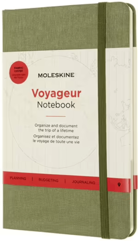 Jurnal - Moleskine Voyageur - Fabric Hard Cover, Medium - Elm Green | Moleskine