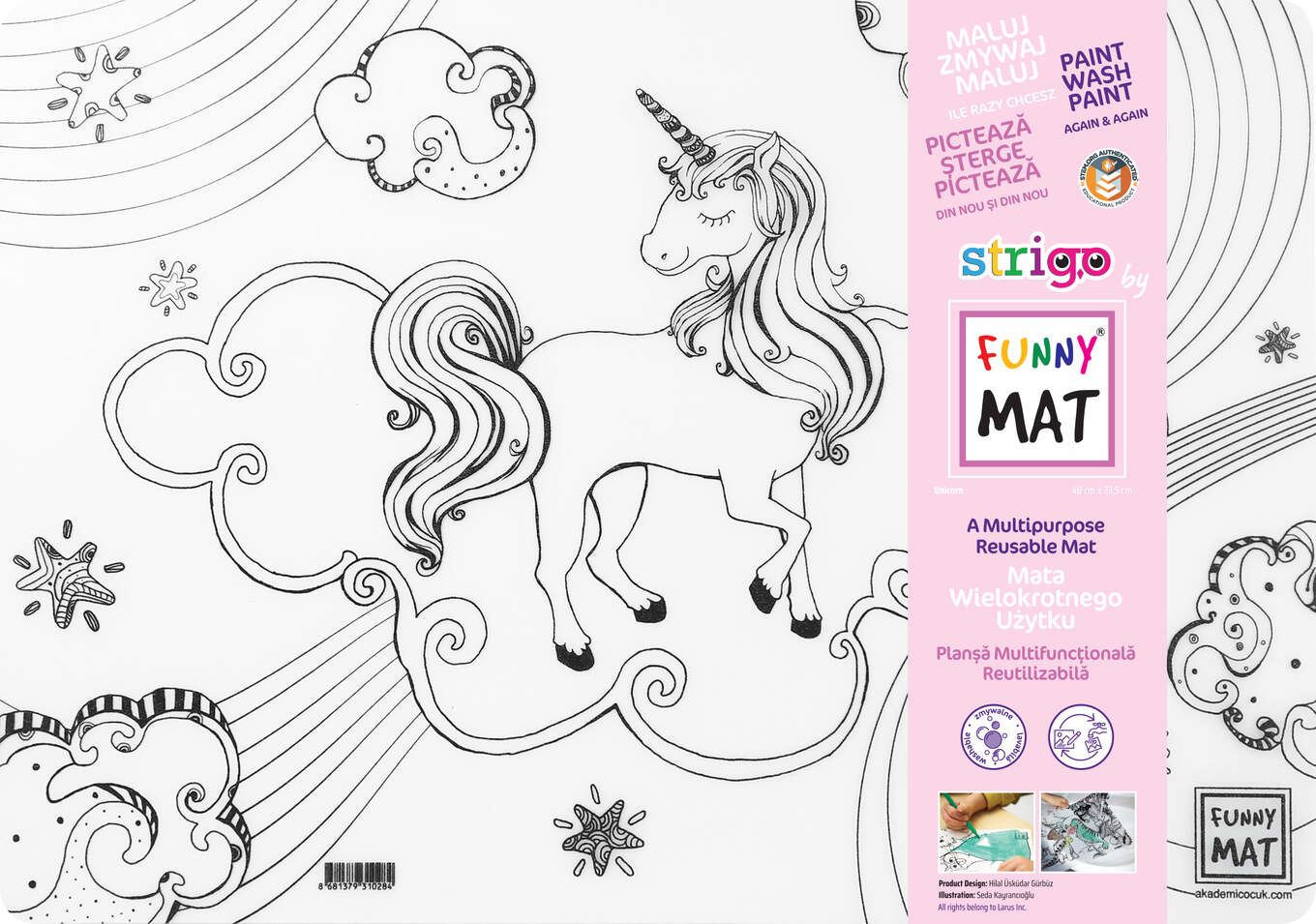 Plansa - Unicorn + Set instrumente de colorat | Funny Mat - 1 | YEO