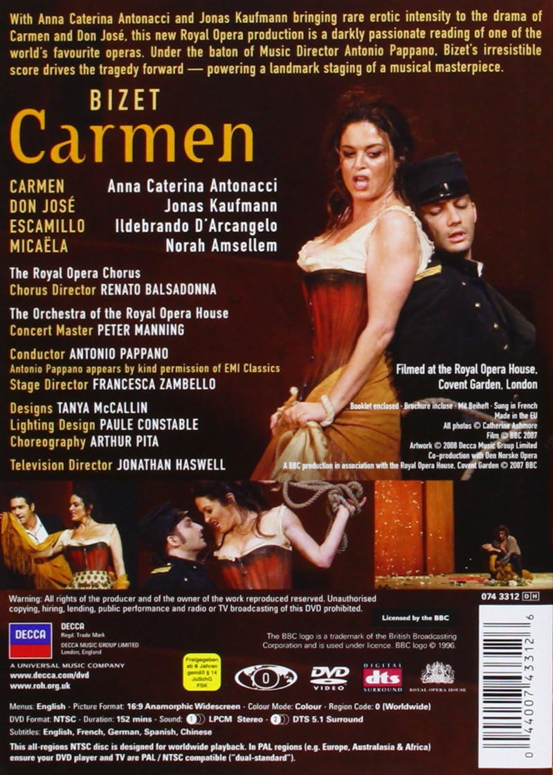 Georges Bizet: Carmen (DVD) | Anna Caterina Antonacci, Jonas Kaufmann, Ildebrando D’Arcangelo, Norah Amsellem, Orchestra of the Royal Opera House Covent Garden, Antonio Pappano