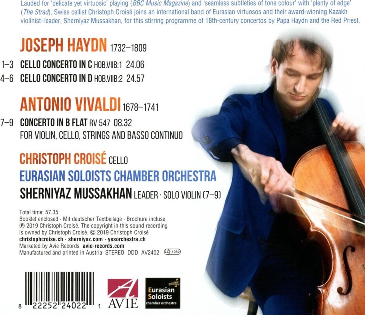 Haydn / Vivaldi - Cello Concertos | Franz Joseph Haydn, Antonio Vivaldi, Christoph Croise, Eurasian Soloists Chamber Ensemble