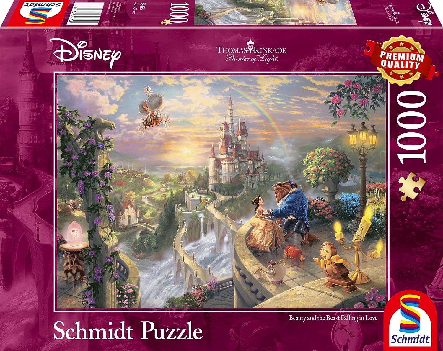 Puzzle 1000 de piese - Thomas Kinkade - Disney Beauty and the Beast Falling in Love | Schmidt - 1 | YEO