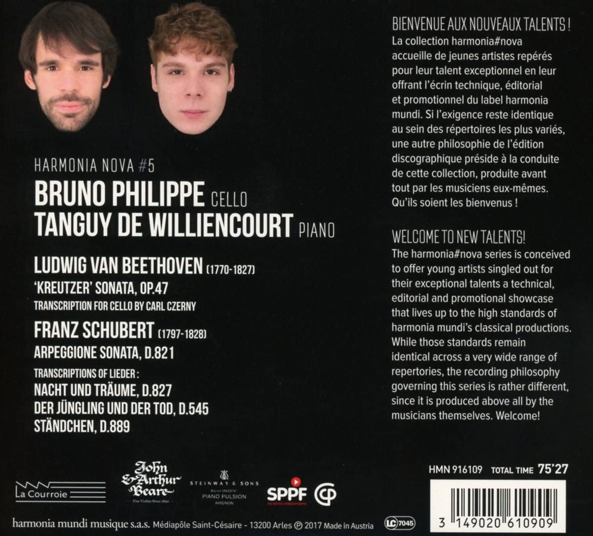 Beethoven: Kreutzer Sonata/Schubert: Arpeggione Sonata | Philippe Bruno, Tanguy De Williencourt