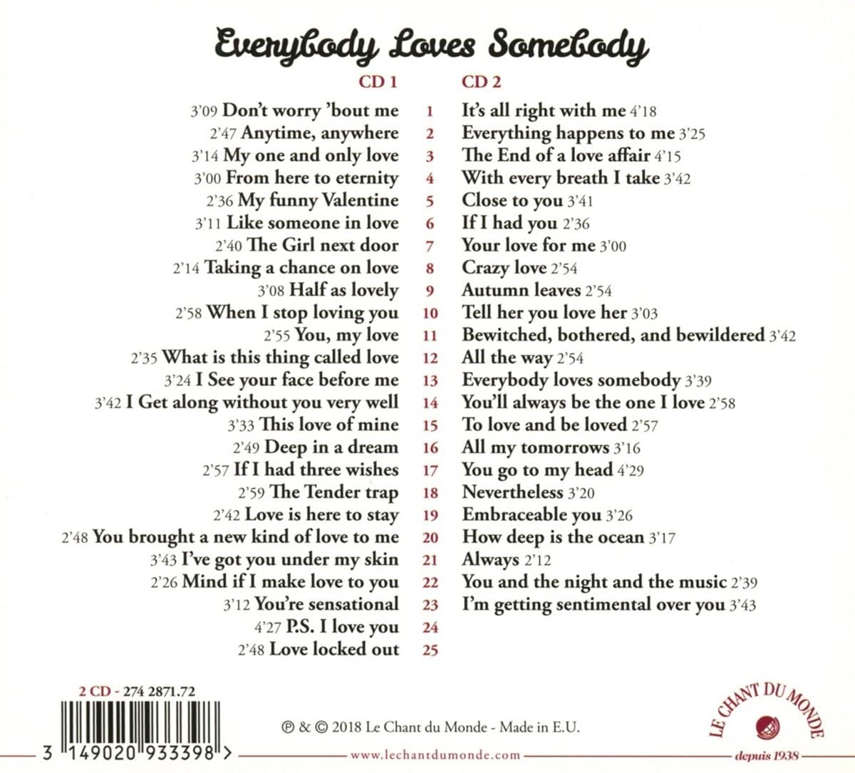 Everybody Loves Somebody: His Most Beautiful Love Songs 1953-1961 | Frank Sinatra