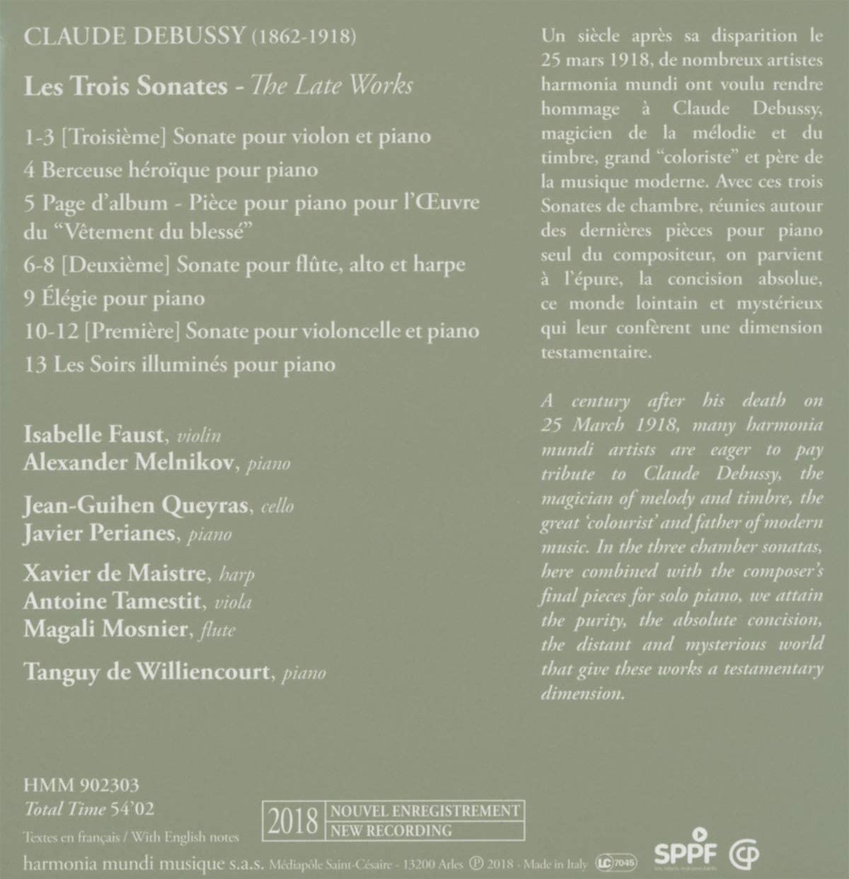 Claude Debussy: Les Trois Sonates: The Late Works | Claude Debussy