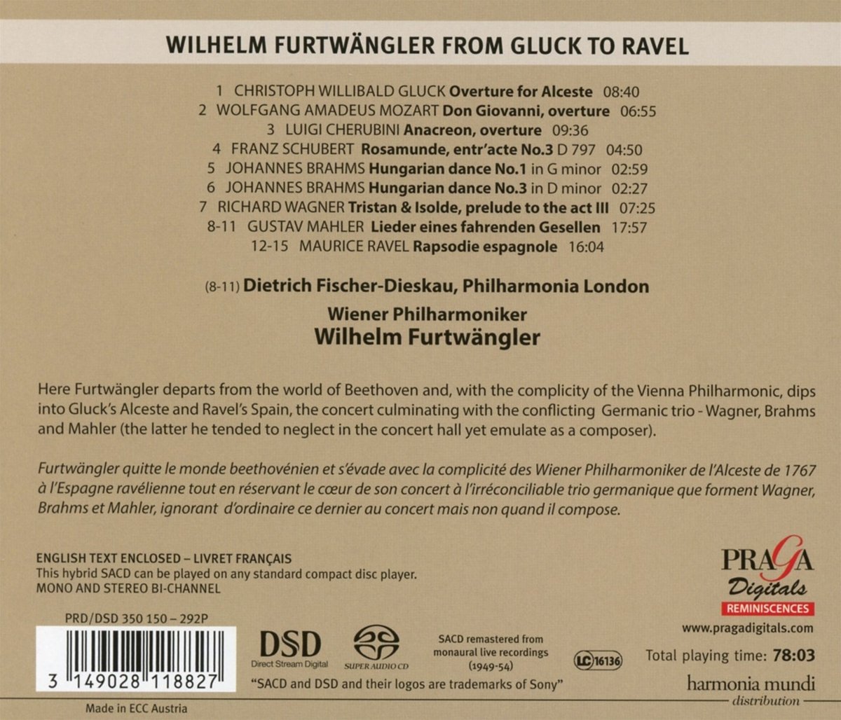 From Gluck To Ravel | Wilhelm Furtwangler, Gluck, Maurice Ravel