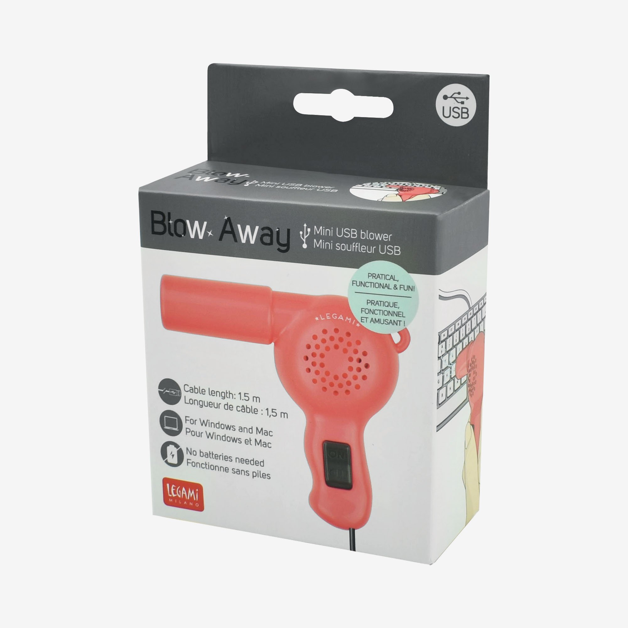 Dispozitiv de curatare - Blow Away - Mini USB Blower | Legami - 1 | YEO