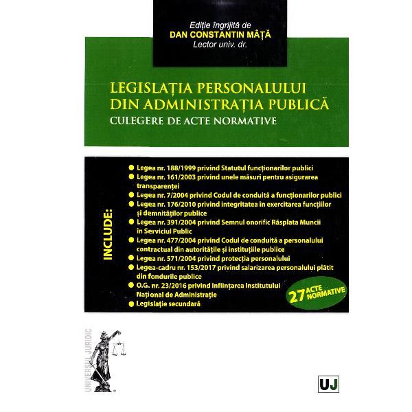 Legislatia personalului din administratia publica | Dan Constantin Mata (coord.) carturesti.ro imagine 2022