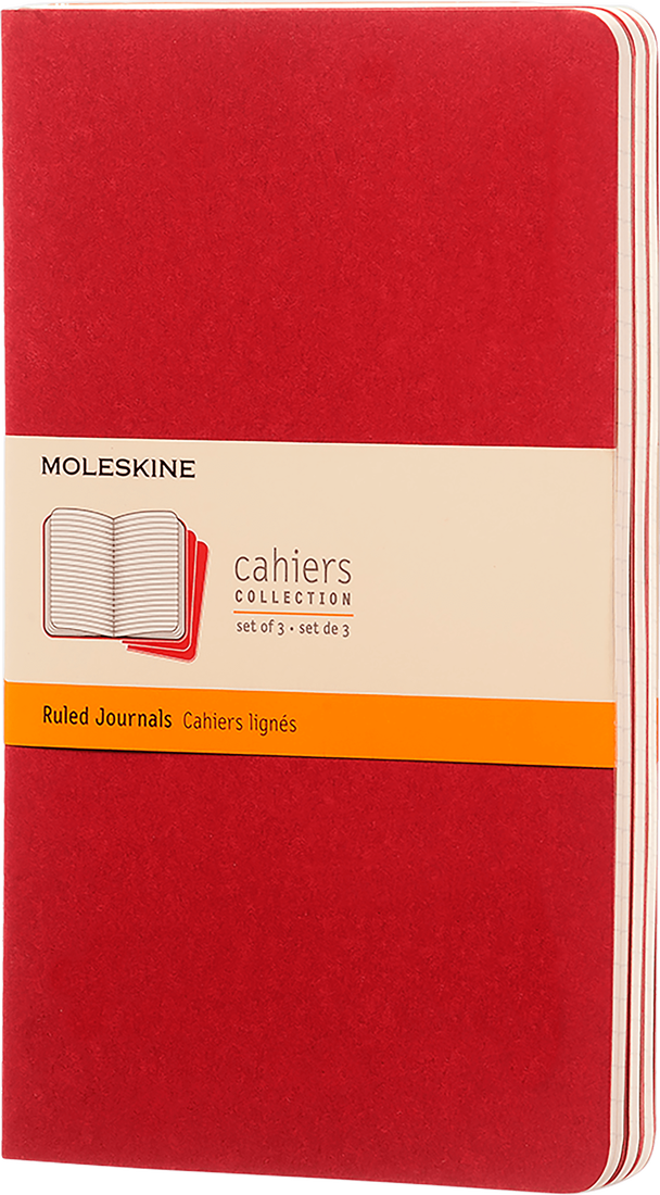 Set 3 caiete - Moleskine Cahier - Large, Ruled - Red Cover | Moleskine