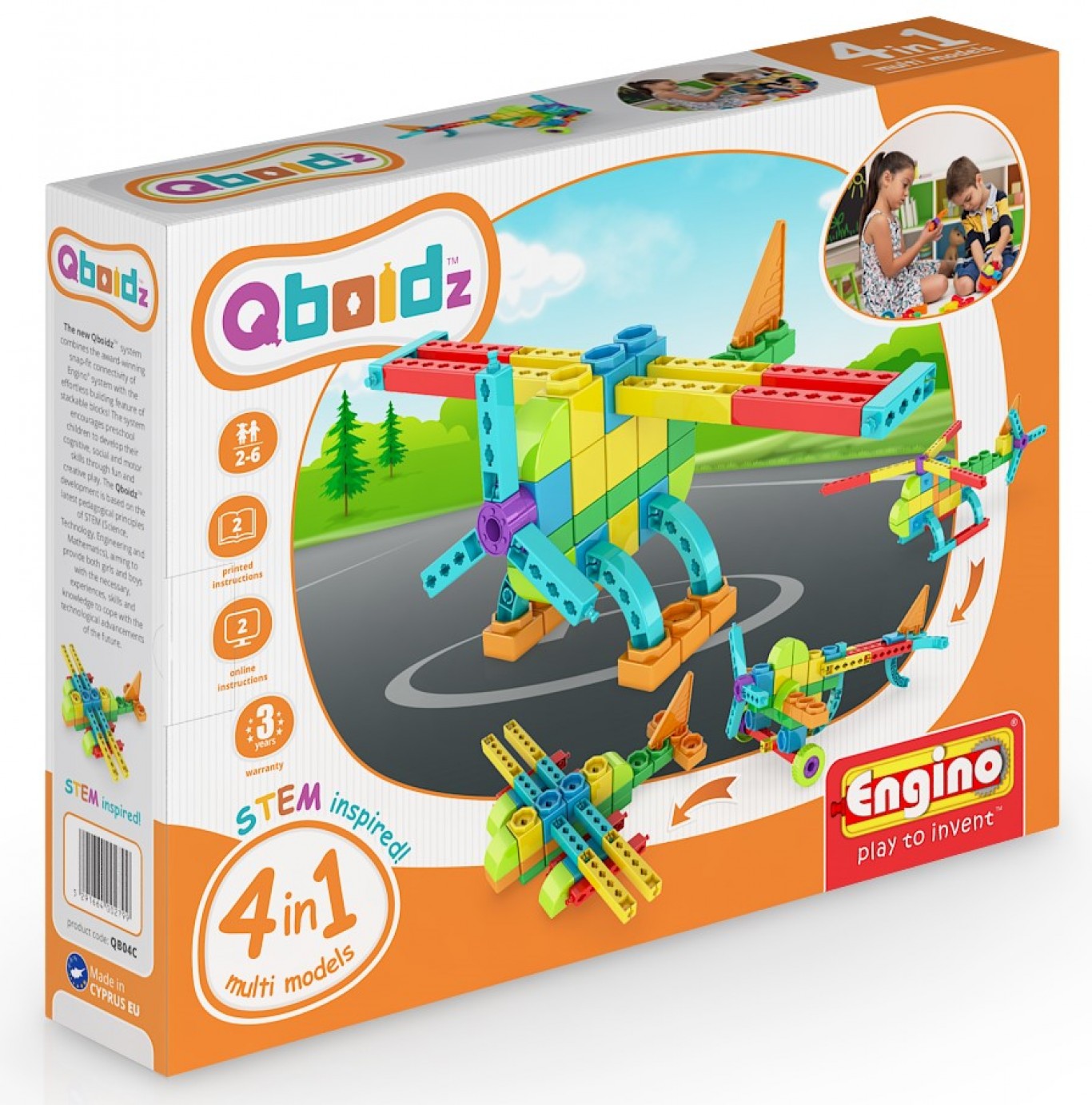 Set de constructie - Qboidz 4in1 - Stunt Plane | Engino