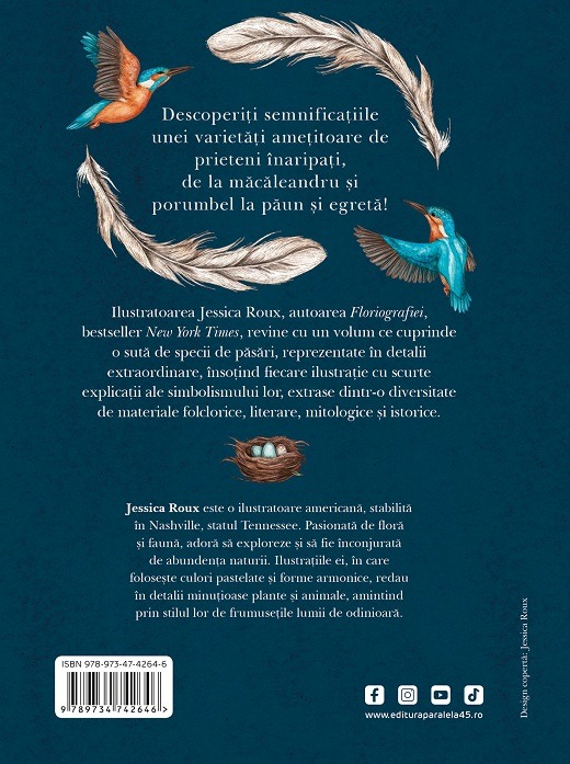 Ornitografie. Ghid ilustrat de folclor si simbolistica a pasarilor | Jessica Roux