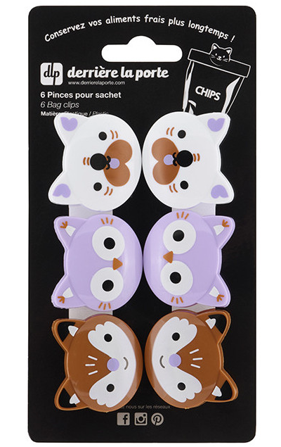 Set 6 clesti pungi - Chat rigolo | Derriere la porte