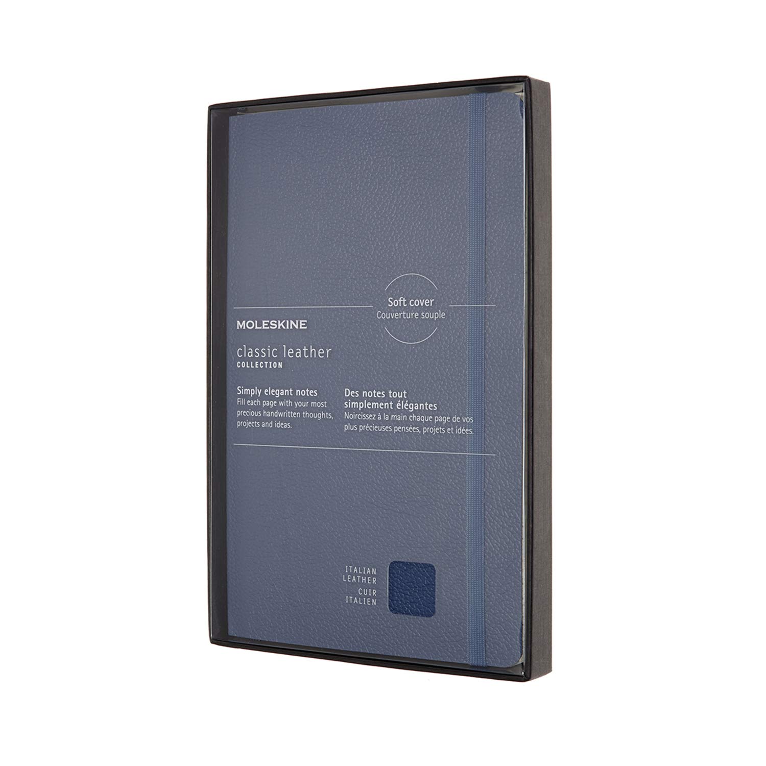 Carnet - Moleskine - Classic Italian Leather - Soft Cover, Large, Ruled - Forget Me Not Blue | Moleskine