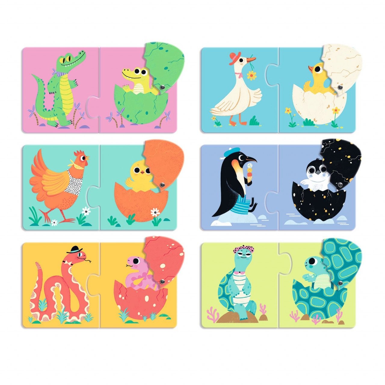 Puzzle Duo - Puiul din ou, 12 piese | Djeco - 1