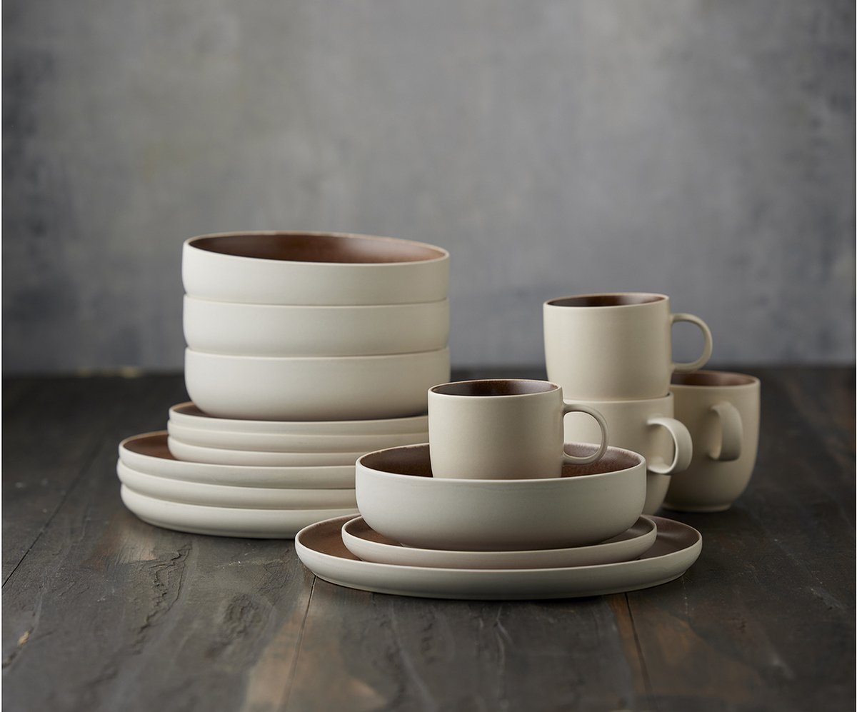 Set 16 piese vesela - Bej | Studio Round