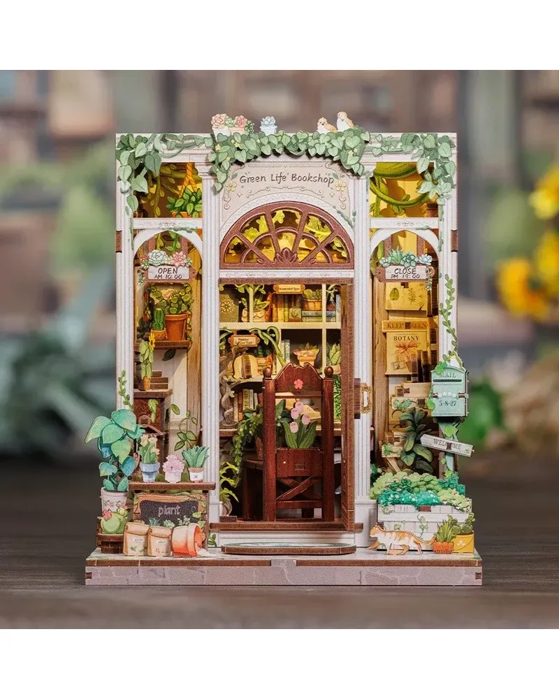 Book Nook. Puzzle 3D - Cotor de carte - Green Life Bookshop | Robotime - 2