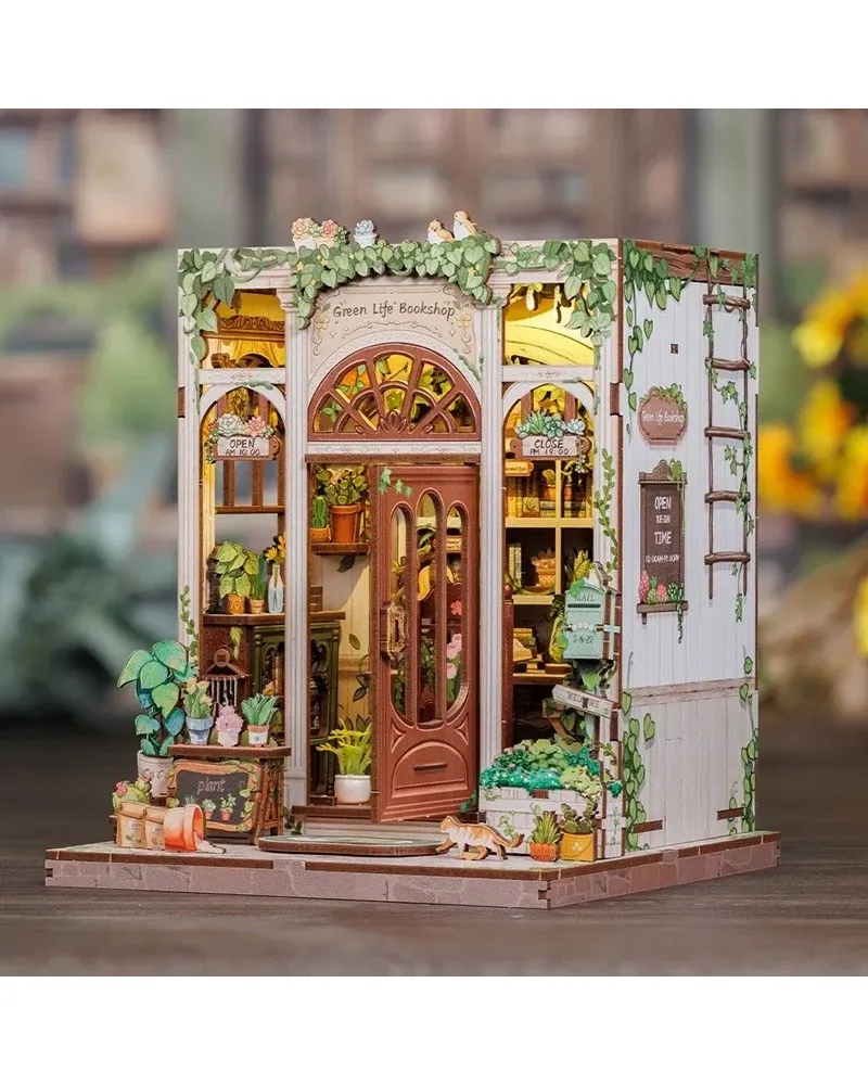 Book Nook. Puzzle 3D - Cotor de carte - Green Life Bookshop | Robotime - 3