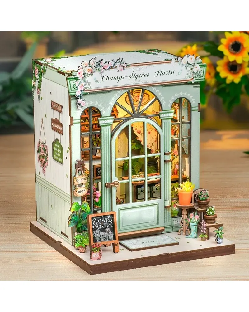 Book Nook. Puzzle 3D, 199 piese - DIY Champs-Elysees Florist | Robotime - 3