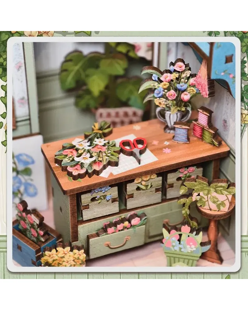 Book Nook. Puzzle 3D, 199 piese - DIY Champs-Elysees Florist | Robotime - 5