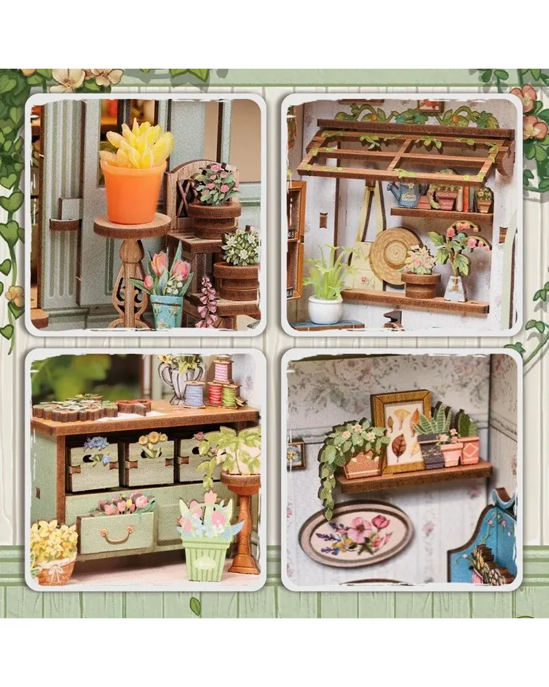 Book Nook. Puzzle 3D, 199 piese - DIY Champs-Elysees Florist | Robotime - 6