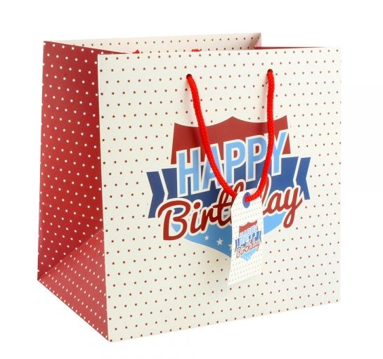 Punga medie pentru cadouri - Happy Birthday (Gents) | Lesser & Pavey