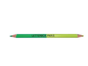 Creion colorat cu 2 capete - Verde / Galben | Letterbox