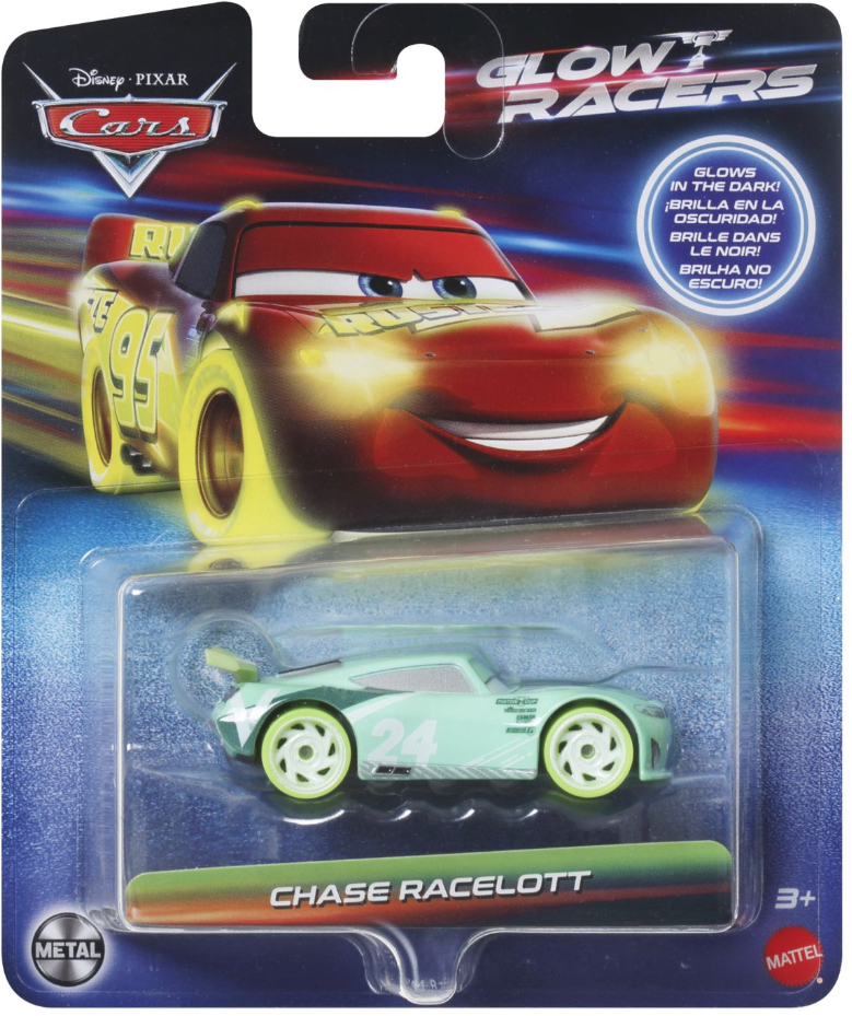 Masinuta metalica Disney Cars 3 Glow Racers - Chase Racelott | Mattel - 3