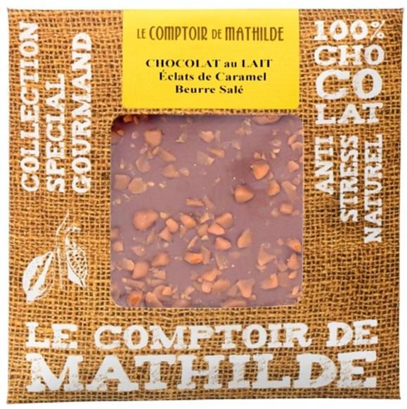 Tableta de ciocolata cu lapte si caramel sarat | Comptoir de Mathilde