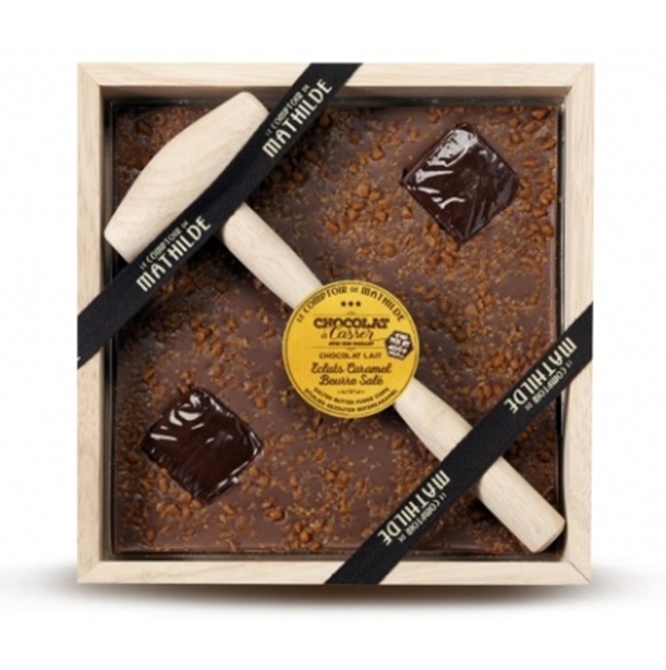 Ciocolata in cutie de lemn Comptoir de Mathilde cu lapte si caramel | Comptoir de Mathilde