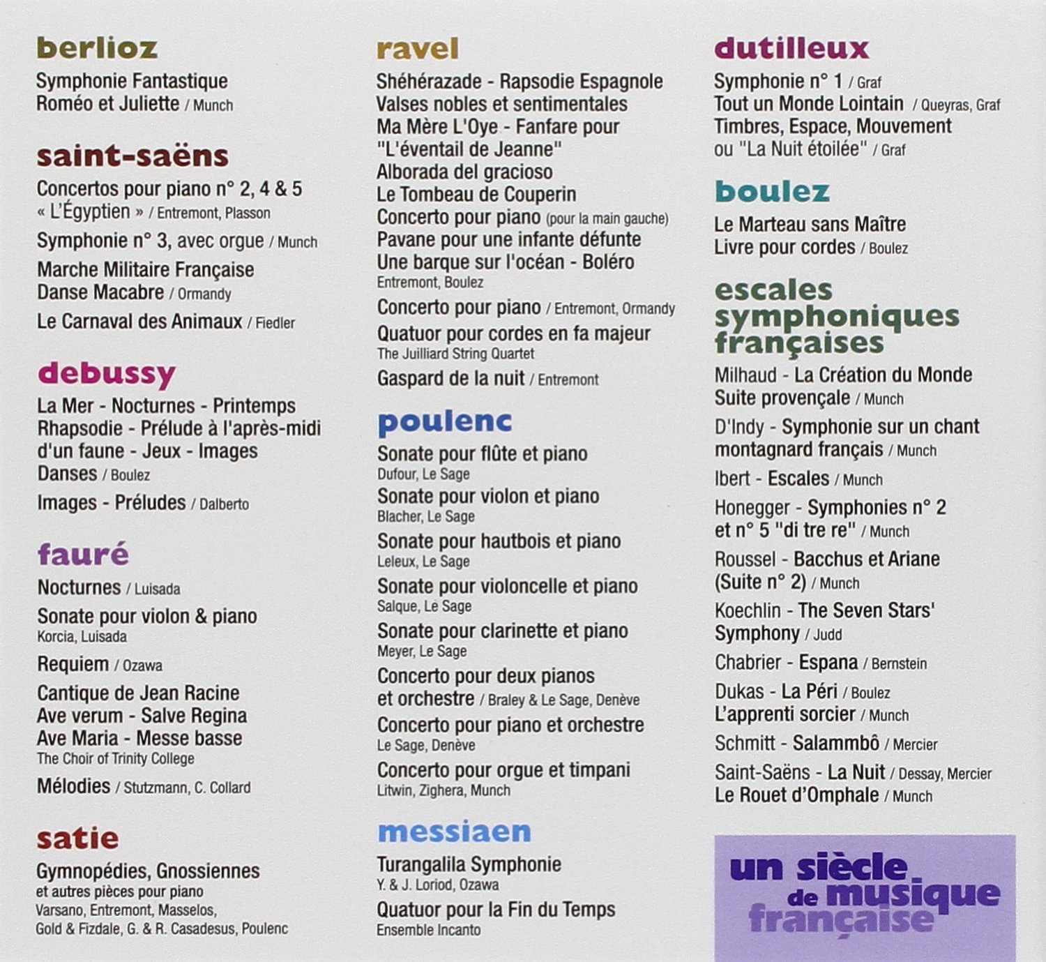 Un Siecle De Musique Francaise | Various Artists