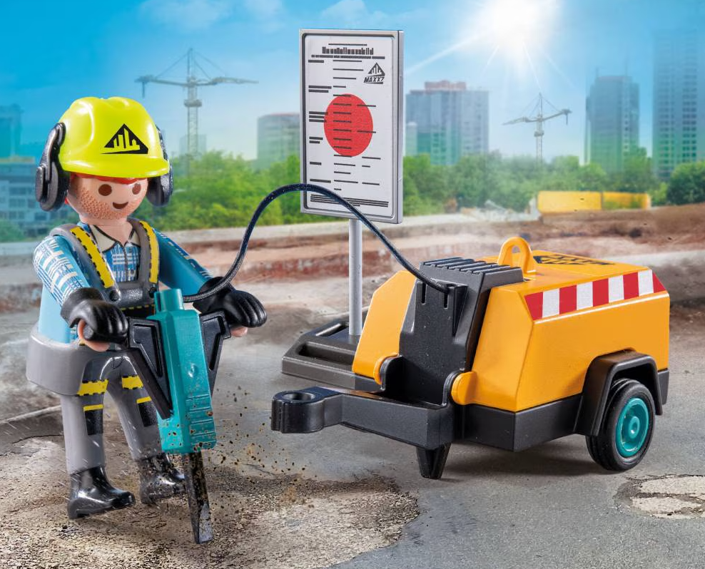 Set de joaca - Muncitor cu ciocan demolator | Playmobil - imagine 3