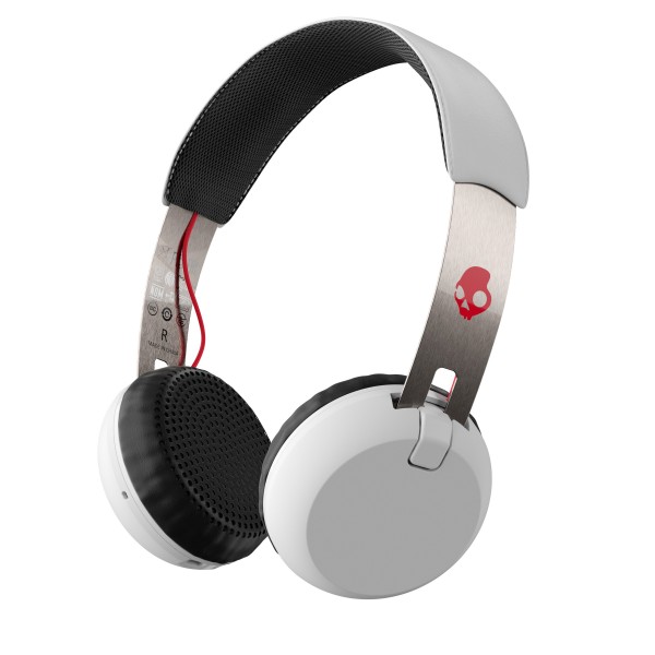 Casti Skullcandy Grind On Ear Wireless - White / Black / Red | Skullcandy